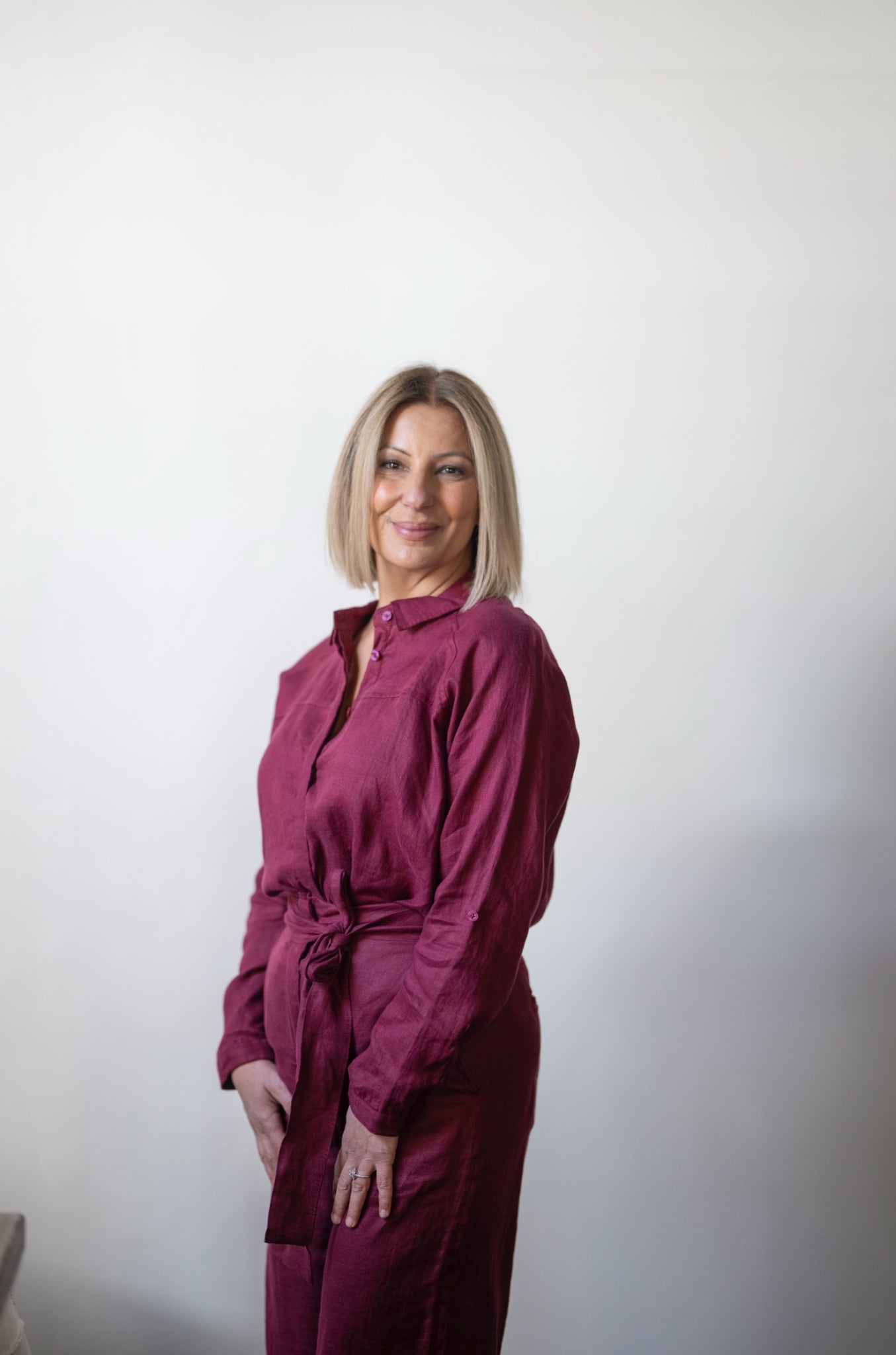 Carrie Linen Shirt - Sangria