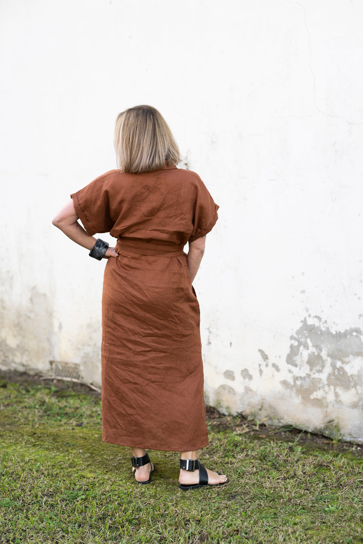 Martha Linen Dress - Bronze