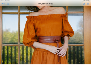Valentina Linen Ruffle Dress - Marigold