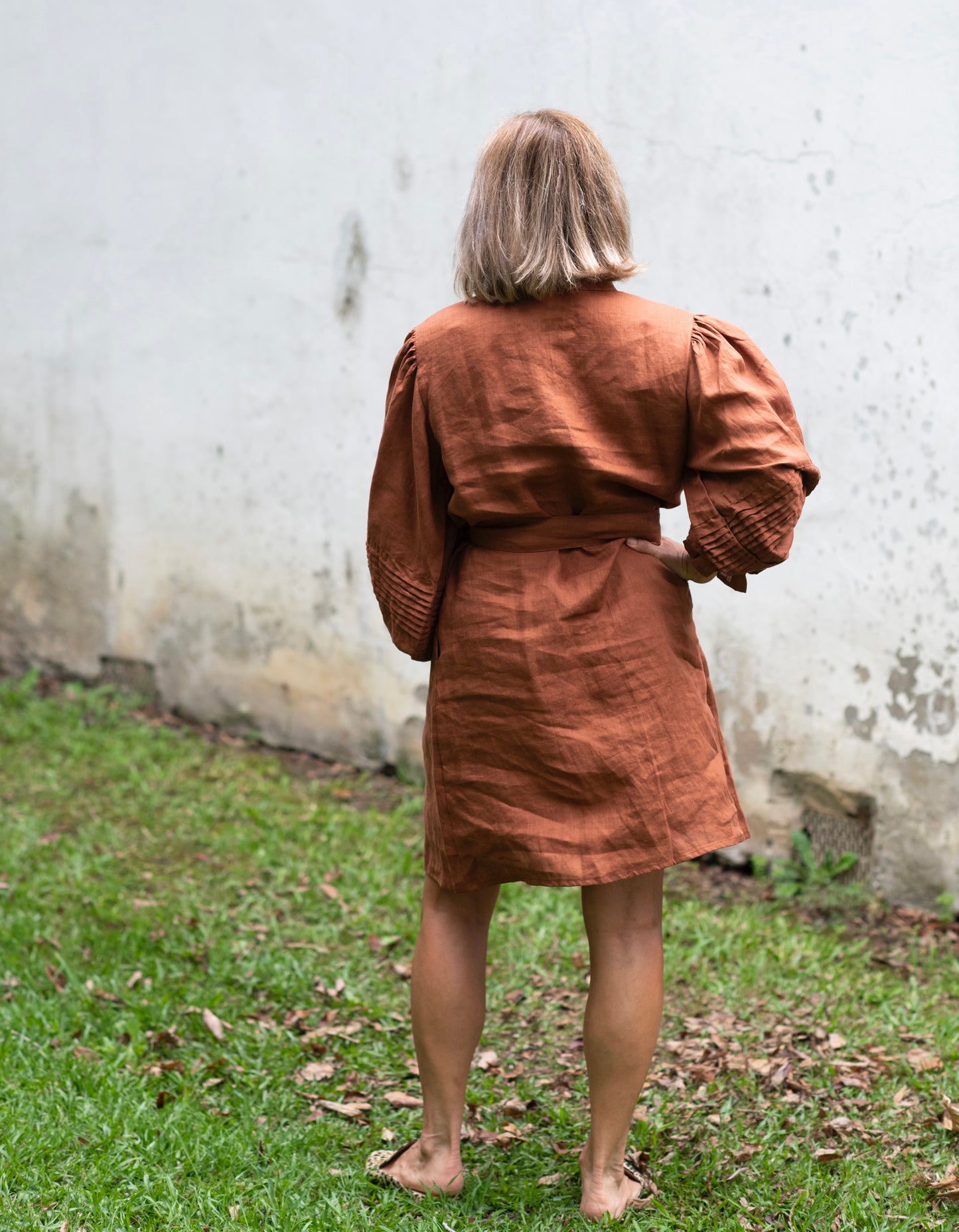 Adie Linen Dress - Bronze