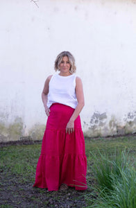 Lucia Linen Skirt - White