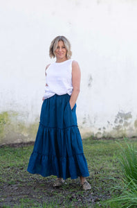 Lucia Linen Skirt - White